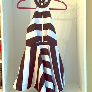 Black and White Mini Swing Dress
